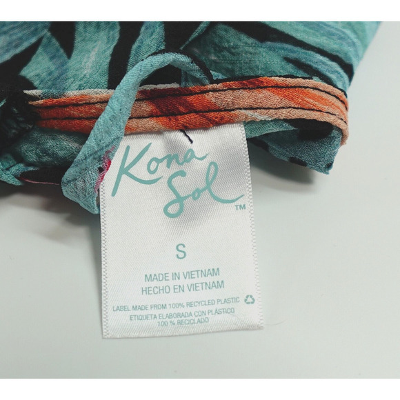 Kona Sol Dress Cover-Up Women Small Tropical Floral Print Tunic - Picture 8 of 12